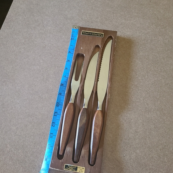 Mid Century Washington Forge town& country wood handle carving set - Picture 6 of 6